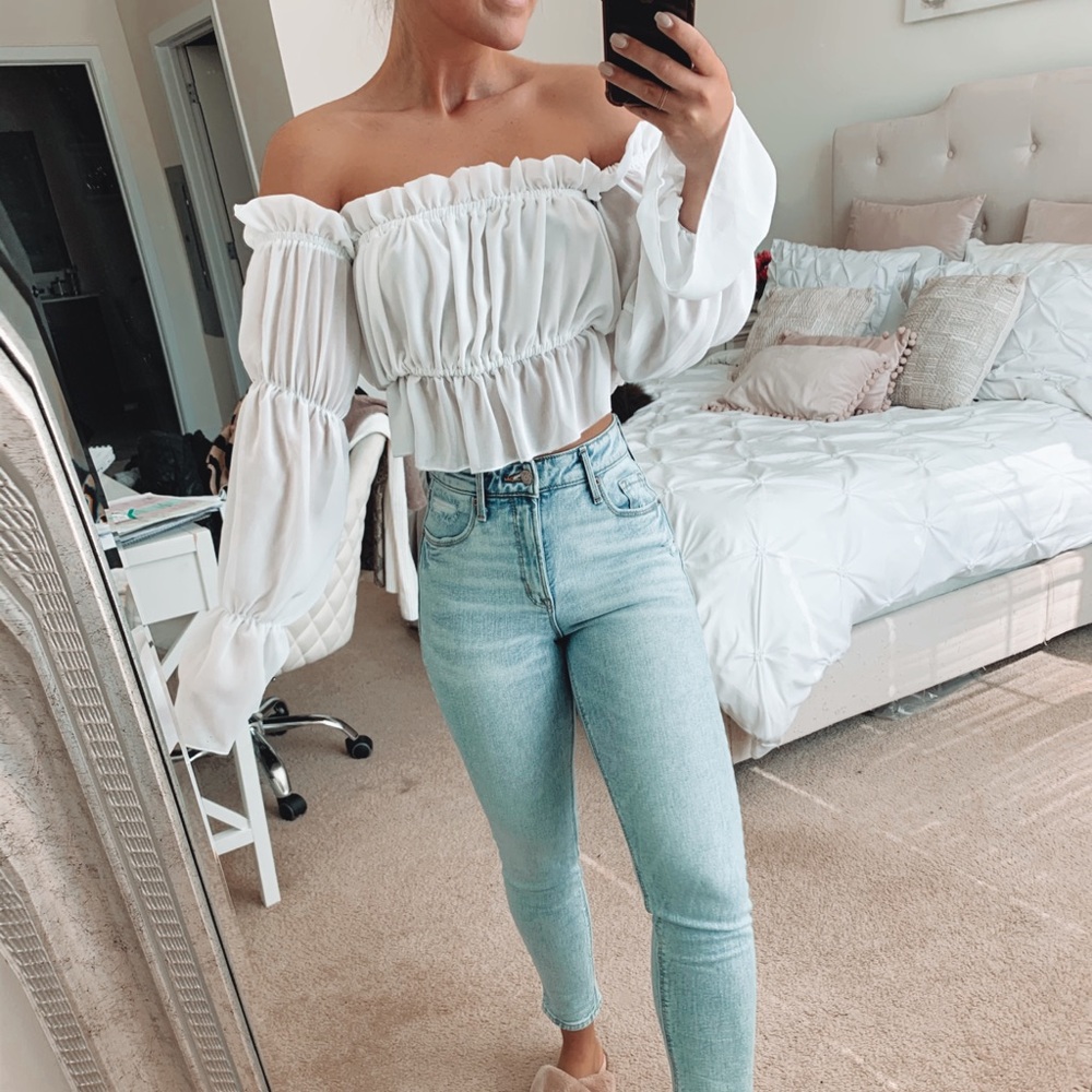 Flowy Ruffle Off The Shoulder Blouse